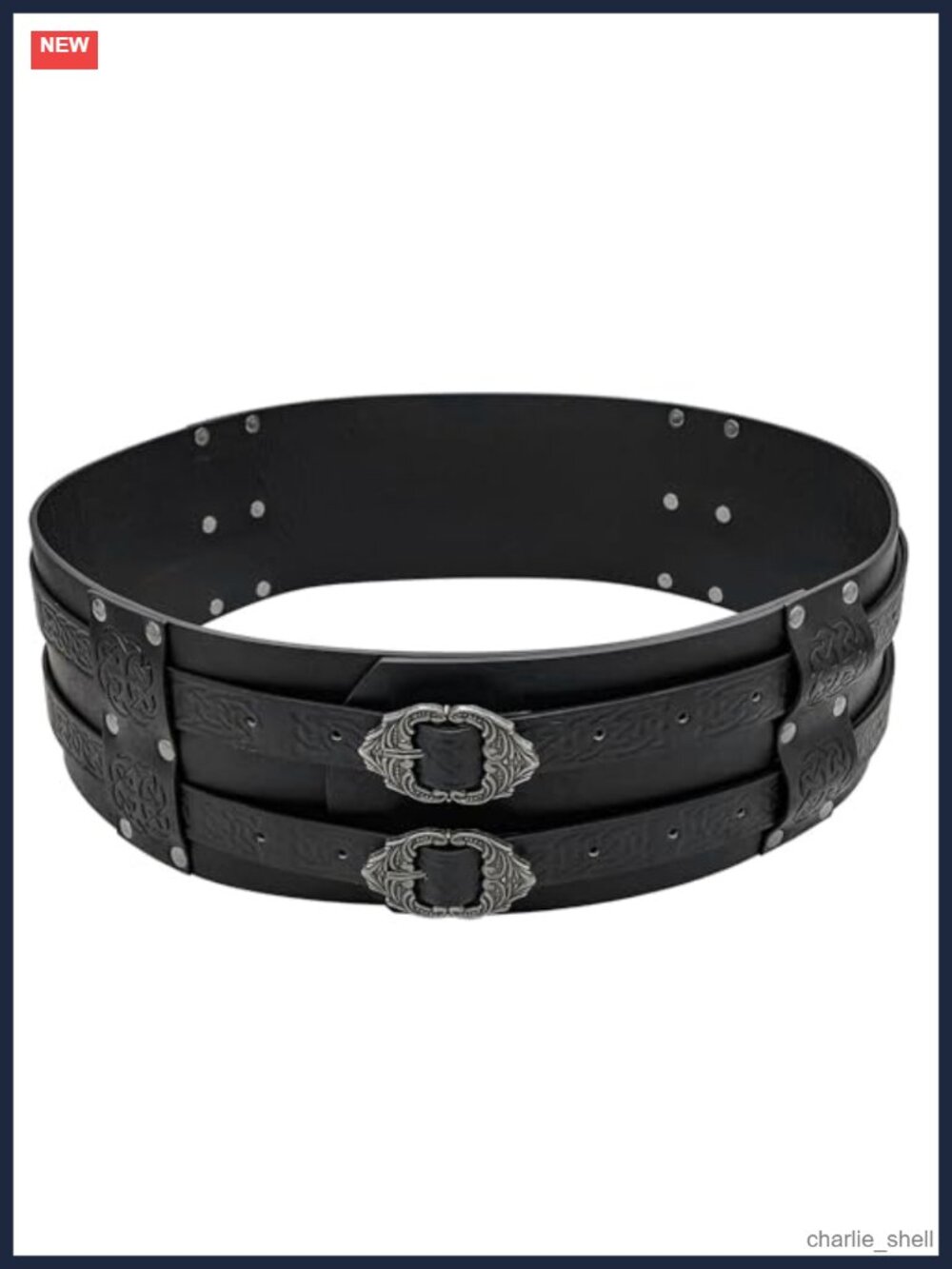 Men's Wide Medieval Viking Leather Belt Pirate Ren Faire Costume Accessory